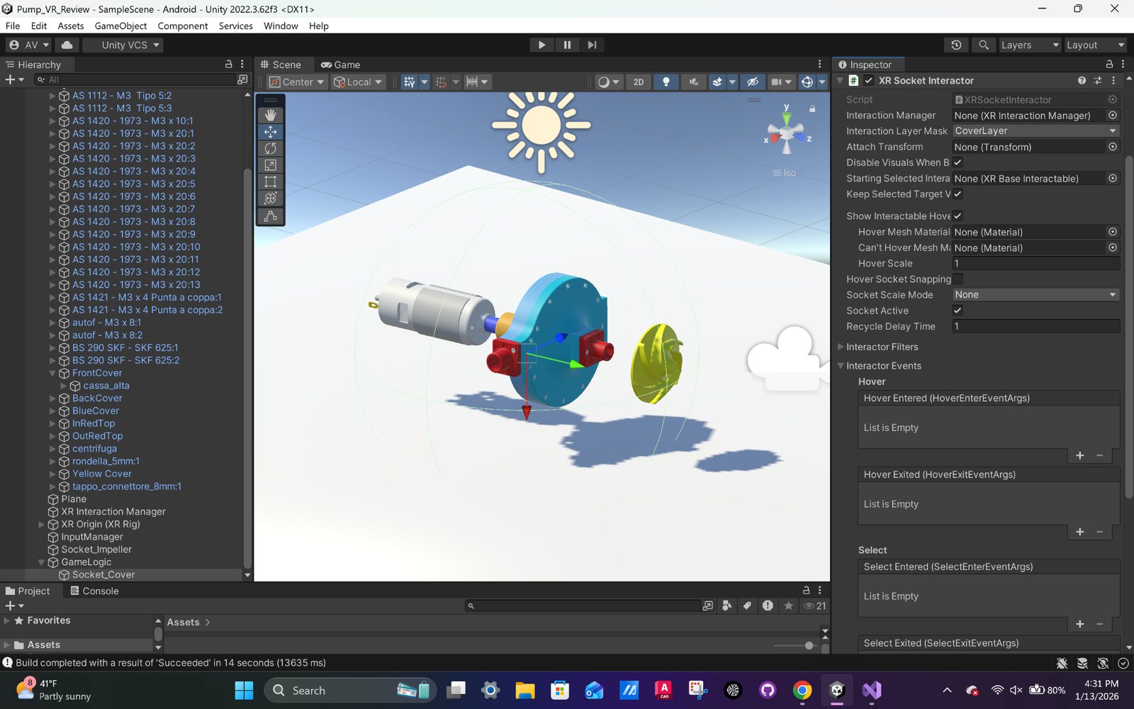 Unity XR assembly verification environment